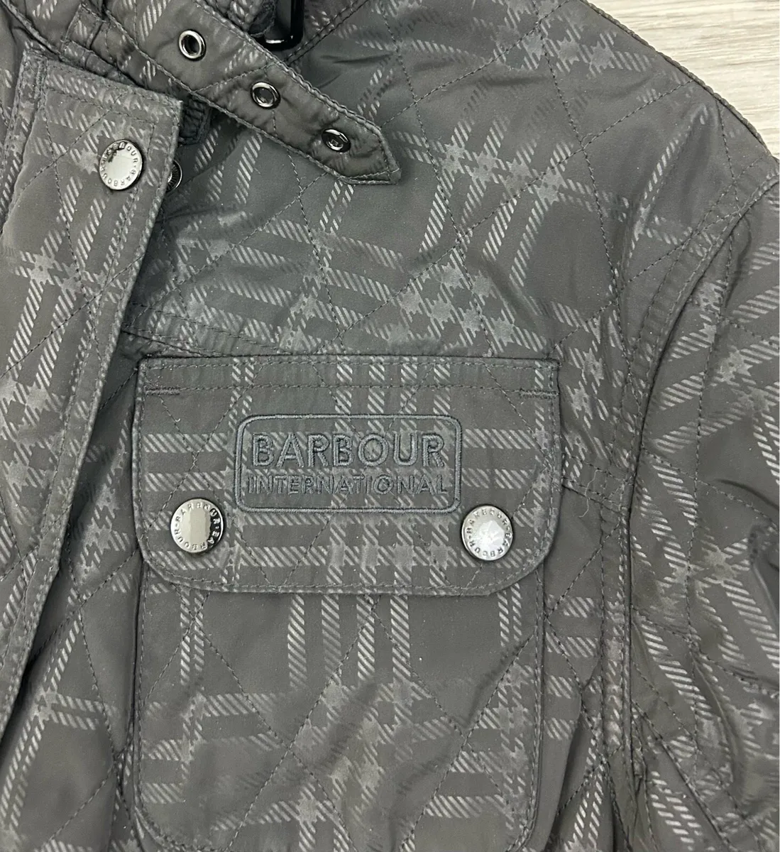 Barbour International Check Quilted Jacket 12 - Image 4