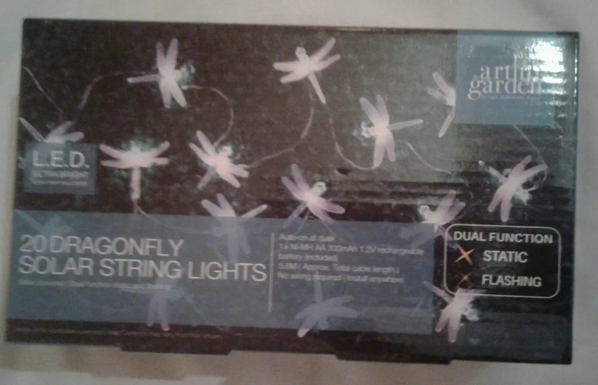20 Solar Dragonfly  Indoor/outdoor String Lights - Image 2