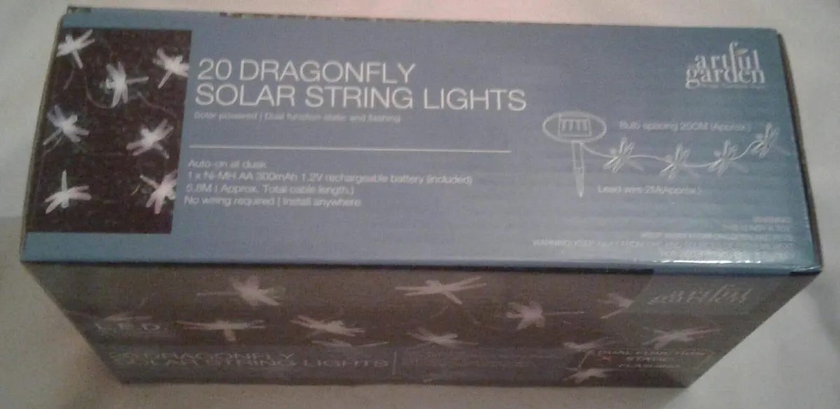 20 Solar Dragonfly  Indoor/outdoor String Lights - Image 3
