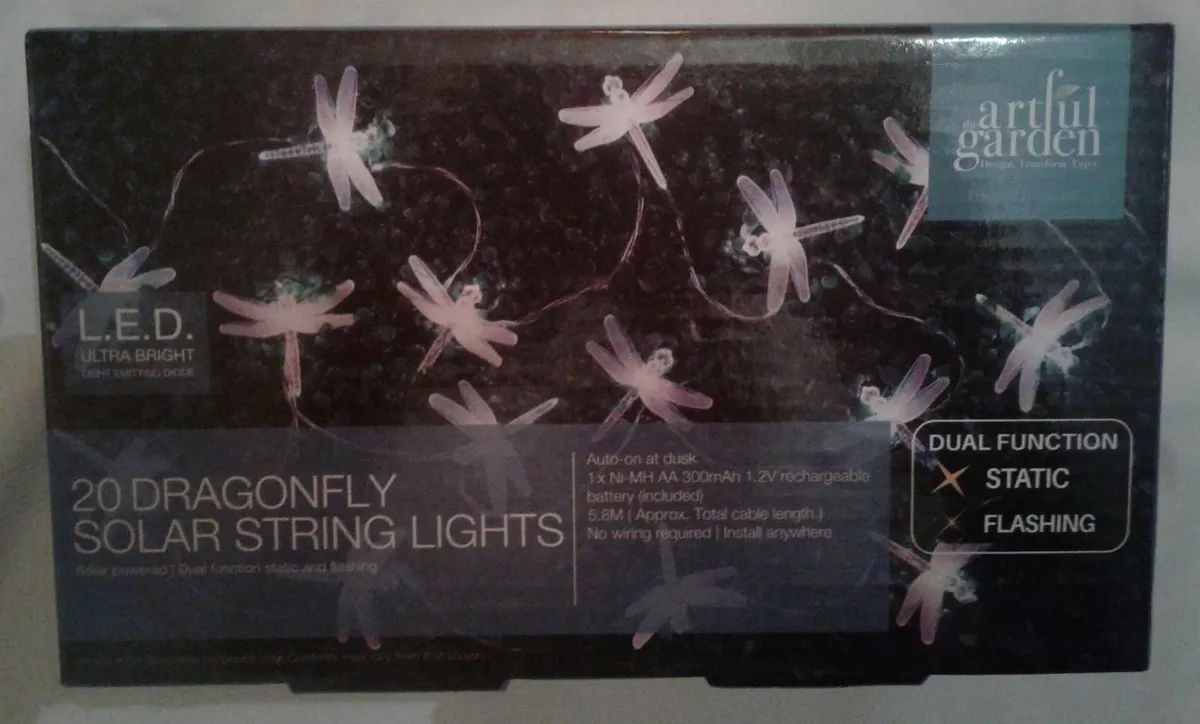 20 Solar Dragonfly  Indoor/outdoor String Lights - Image 4