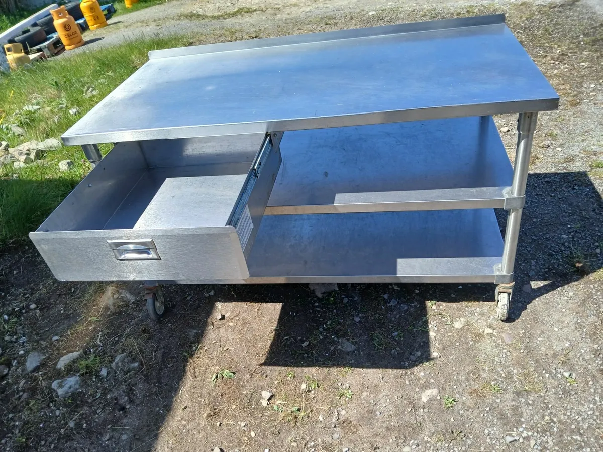 Staneless steel cabbinet  table..on wheels - Image 2