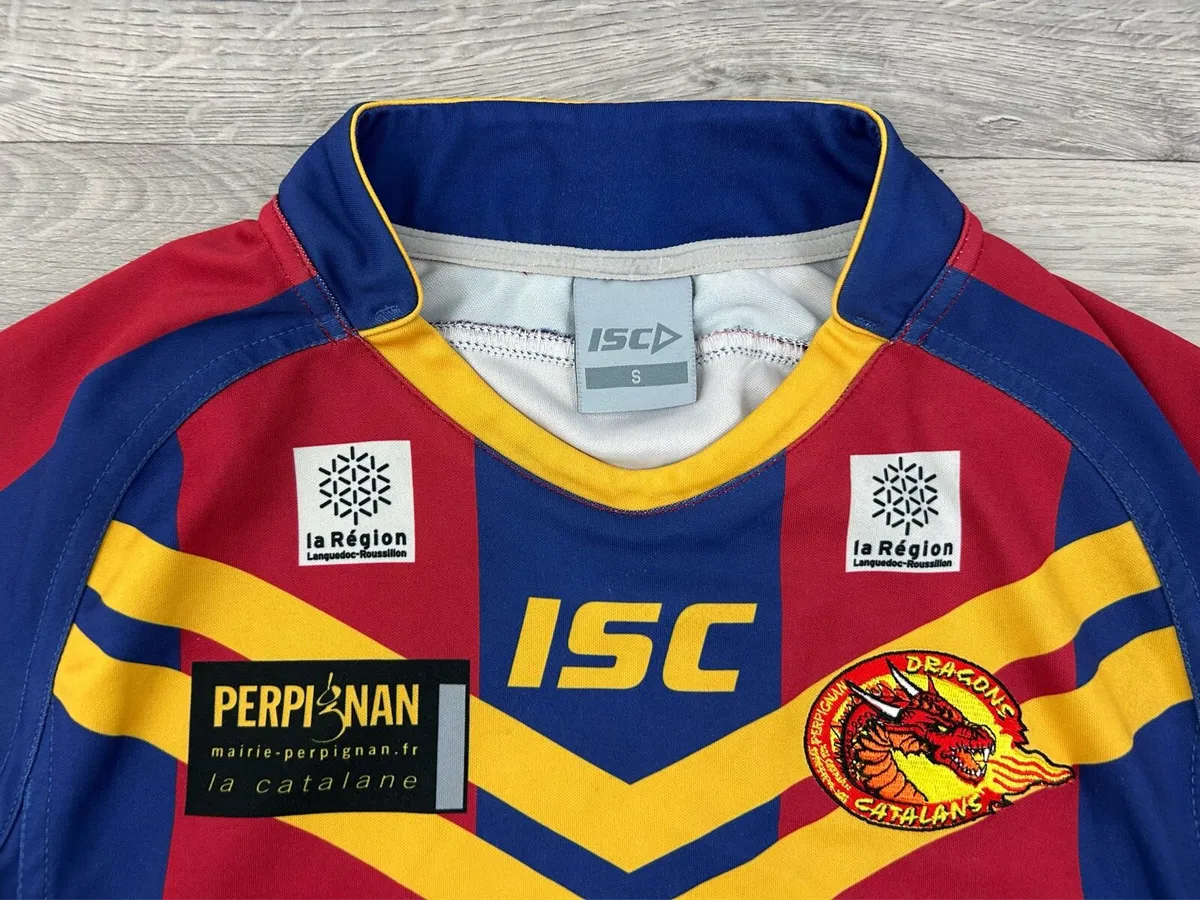 ISC Dragons Catalans Rugby Jersey Shirt Mens Small - Image 4