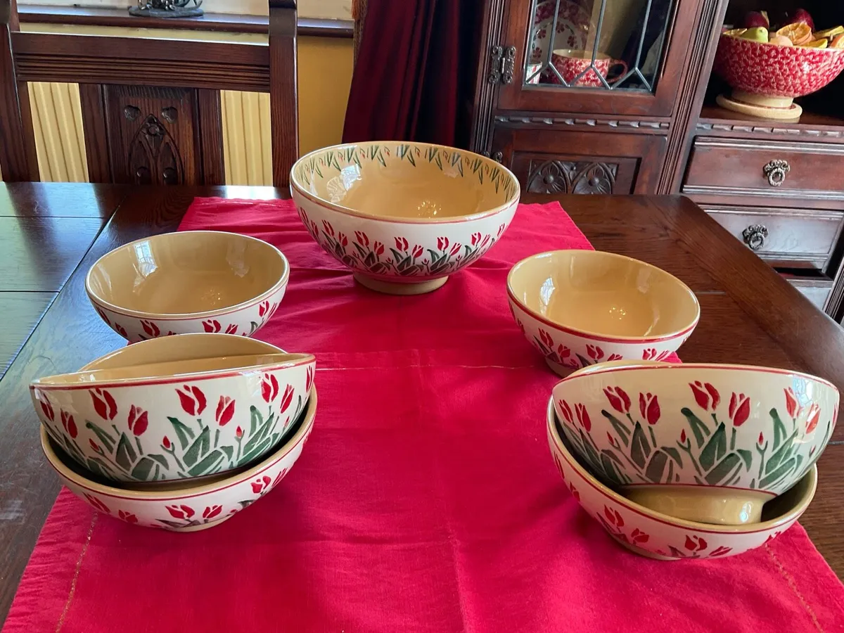 Nicholas MOSSE new Red Blooms 7 piece set of bowls - Image 4