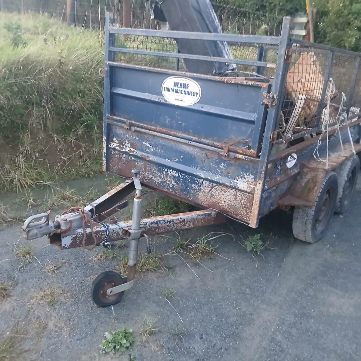 Cheap double axle trailer ,ramp and mesh sides - Image 3