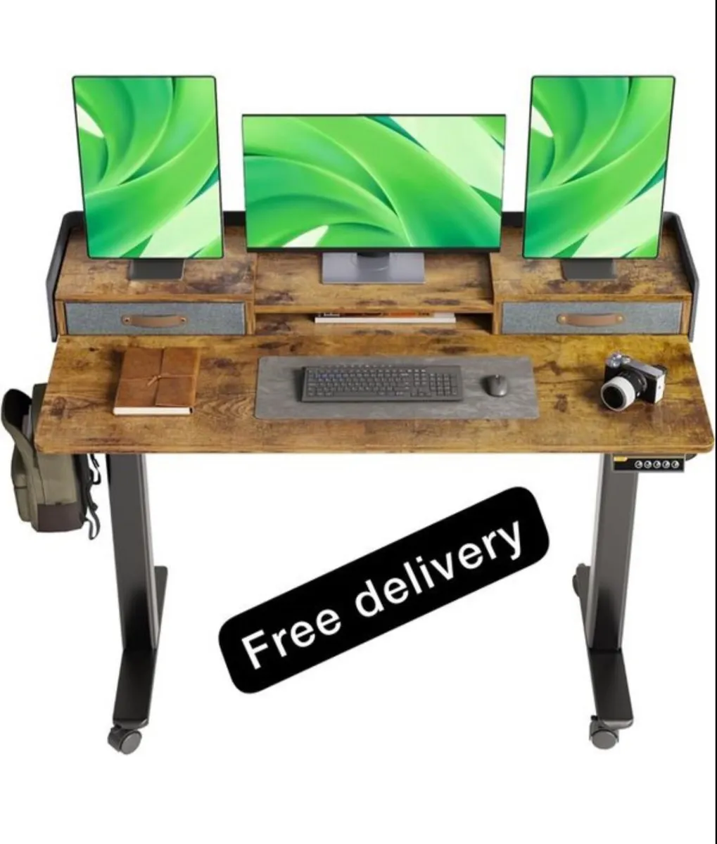 Electric Standing Desk with Drawers