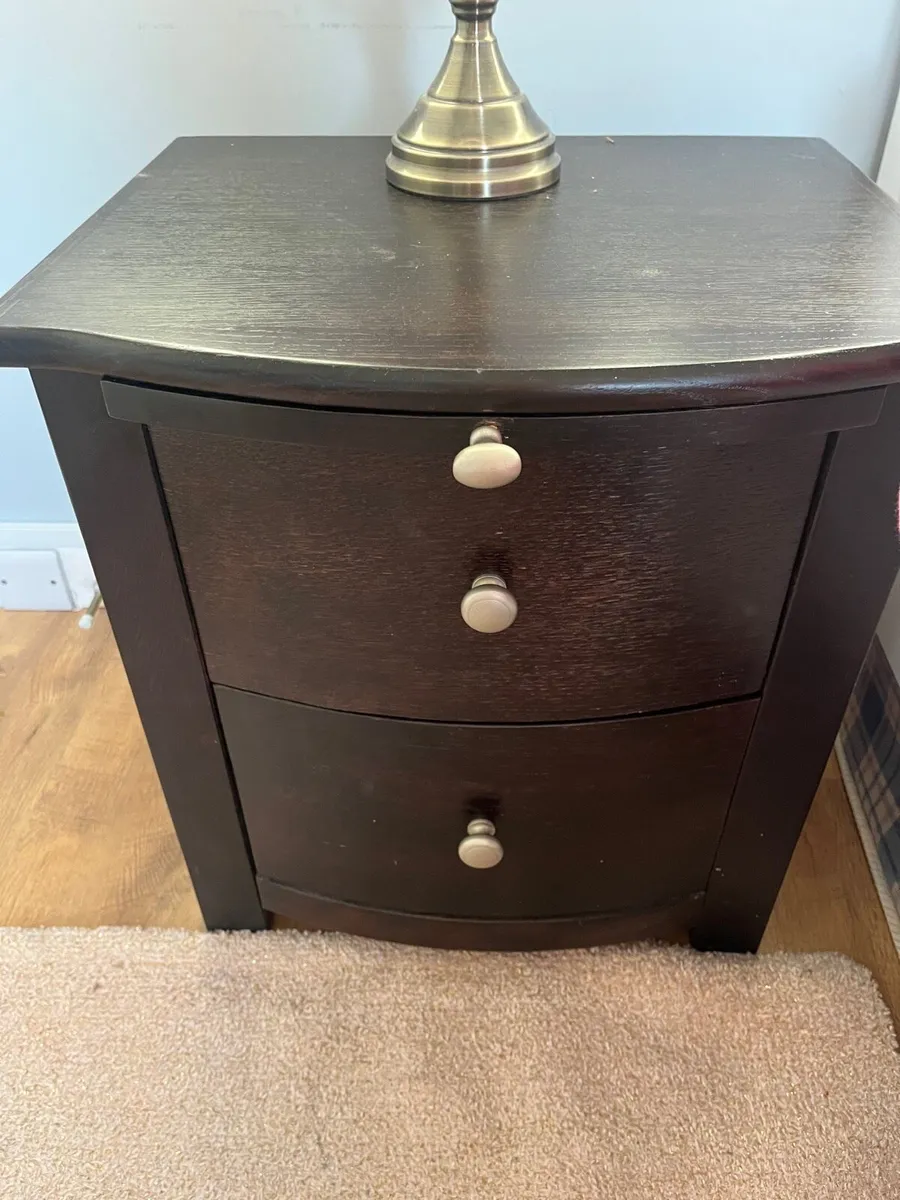 Two solid wood bedside tables - Image 1