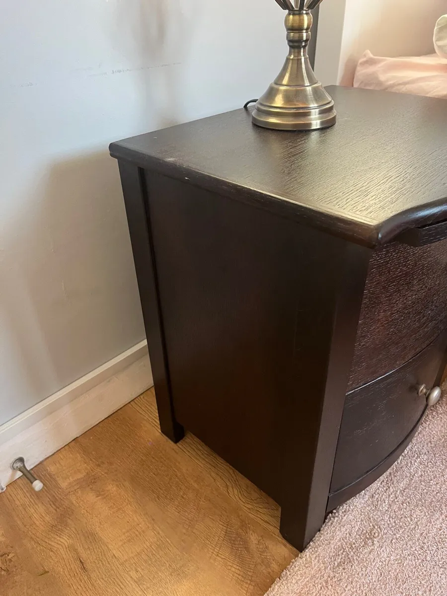 Two solid wood bedside tables - Image 2