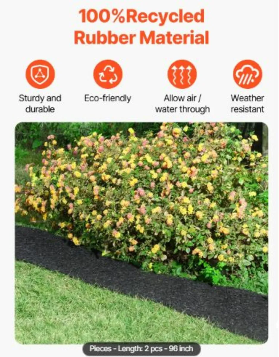 Rubber Mulch Roll for Landscaping 96 x22in Rubber - Image 3