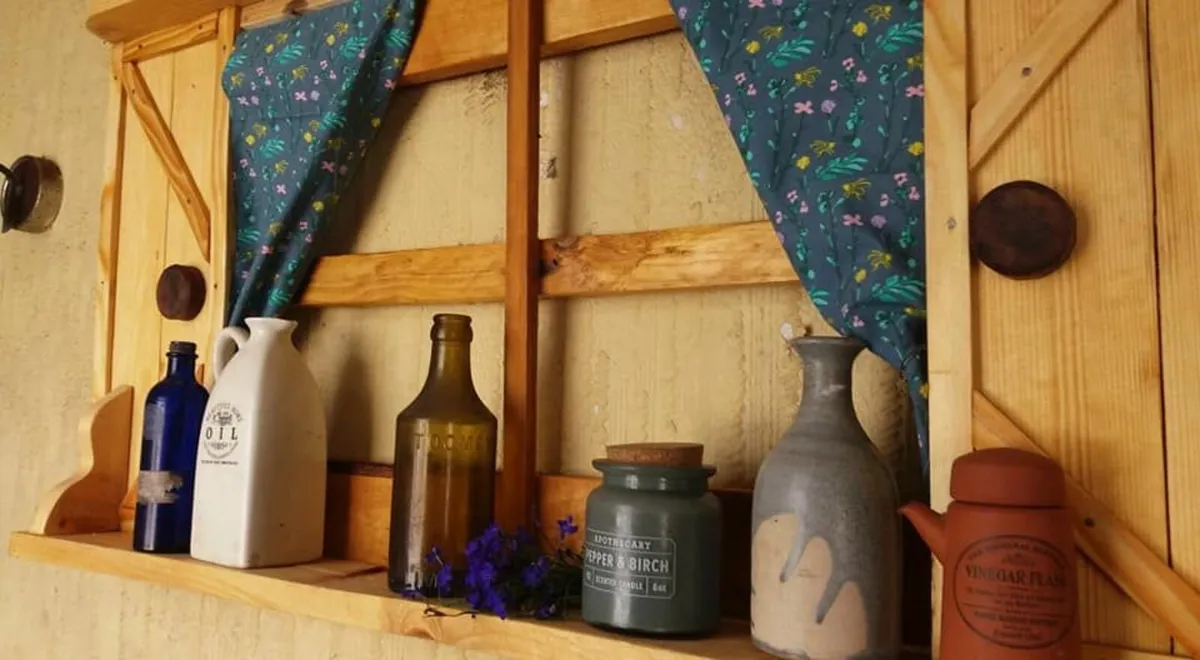 Rustic Floating Window Shutter Shelf - Image 1
