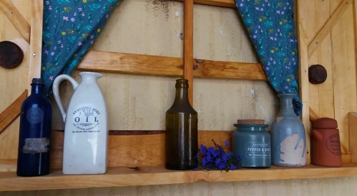 Rustic Floating Window Shutter Shelf - Image 2