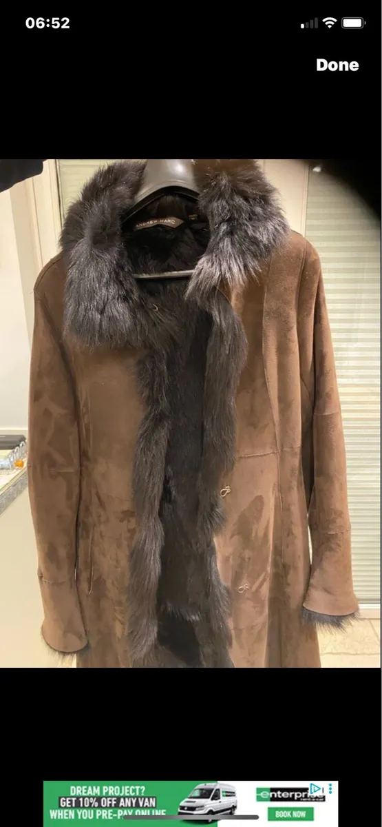 Andrew Mark Shearling Lamb Suede Coat - Image 1