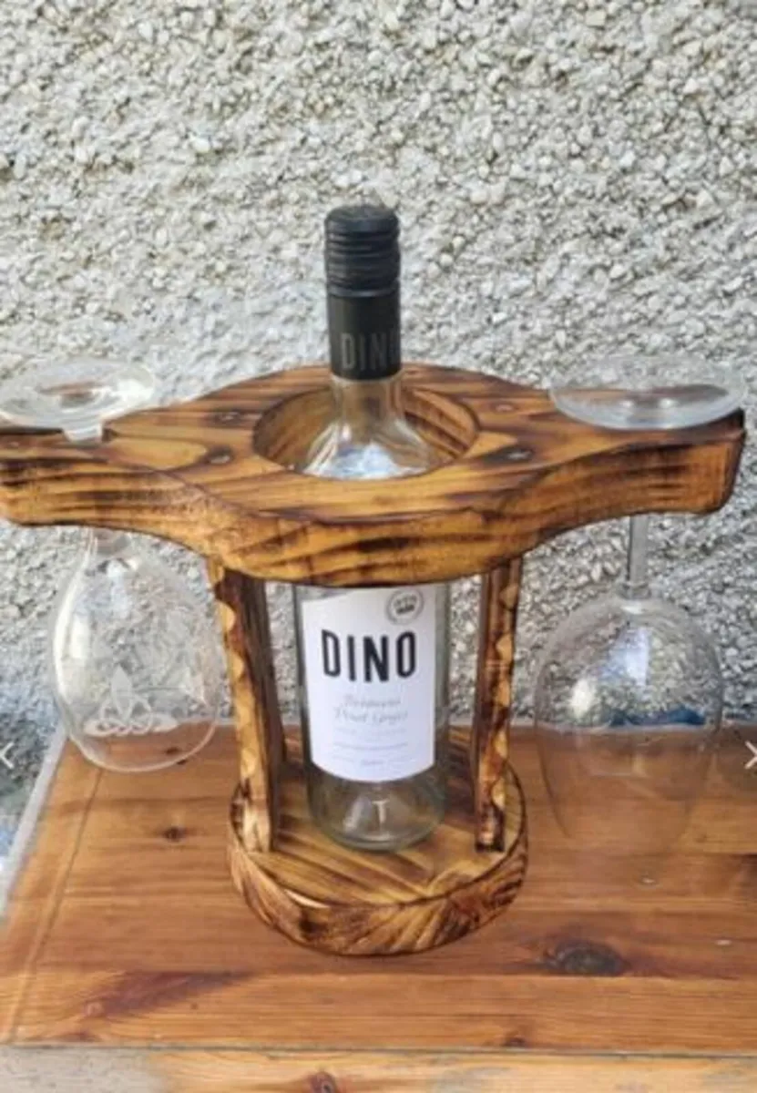 Handmade Wine bottle and Glass Holder - Image 1