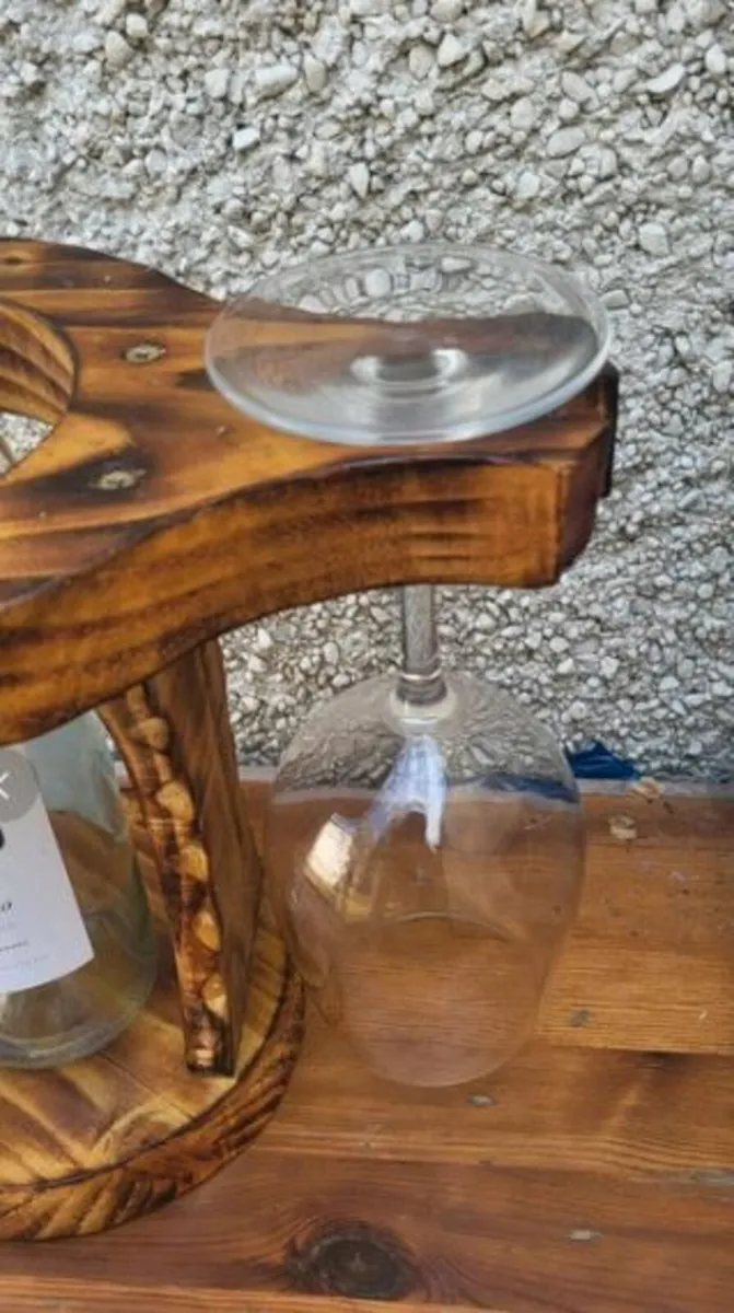 Handmade Wine bottle and Glass Holder - Image 2