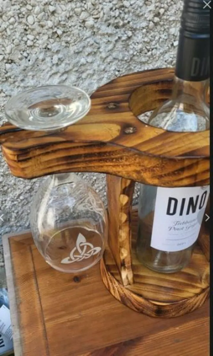 Handmade Wine bottle and Glass Holder - Image 4