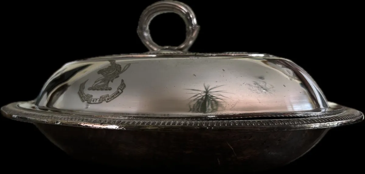 Pair of Antique Silver-Plated Covered Serving Dish - Image 2