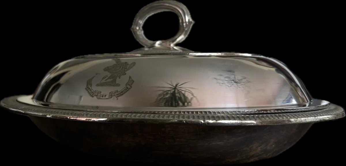 Pair of Antique Silver-Plated Covered Serving Dish - Image 3