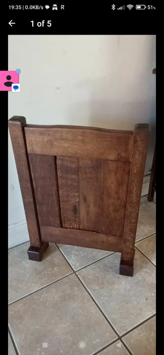 Antique Oak Arts & Crafts Firescreen - Image 1