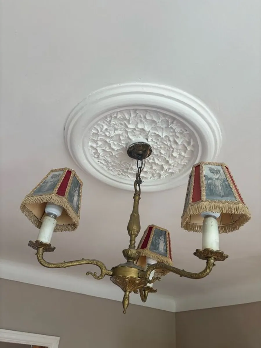 Matching ceiling and wall lights - gold - antique - Image 1