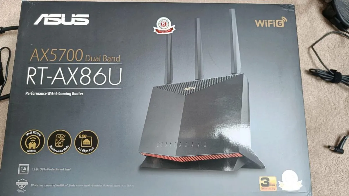 ASUS RT-AX86U AX5700 Dual Band WiFi6 Gaming Router - Image 1