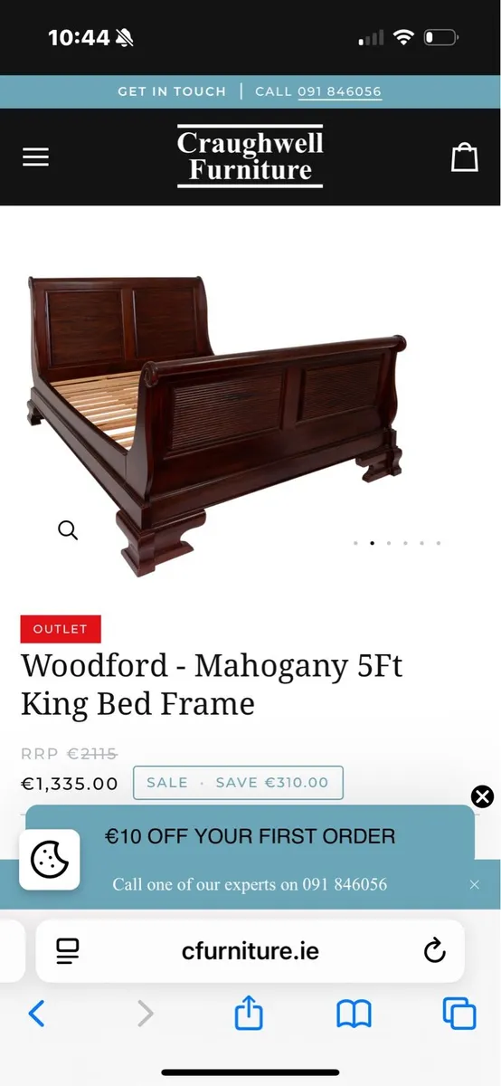 Mahogany Sleigh Bed - Image 4