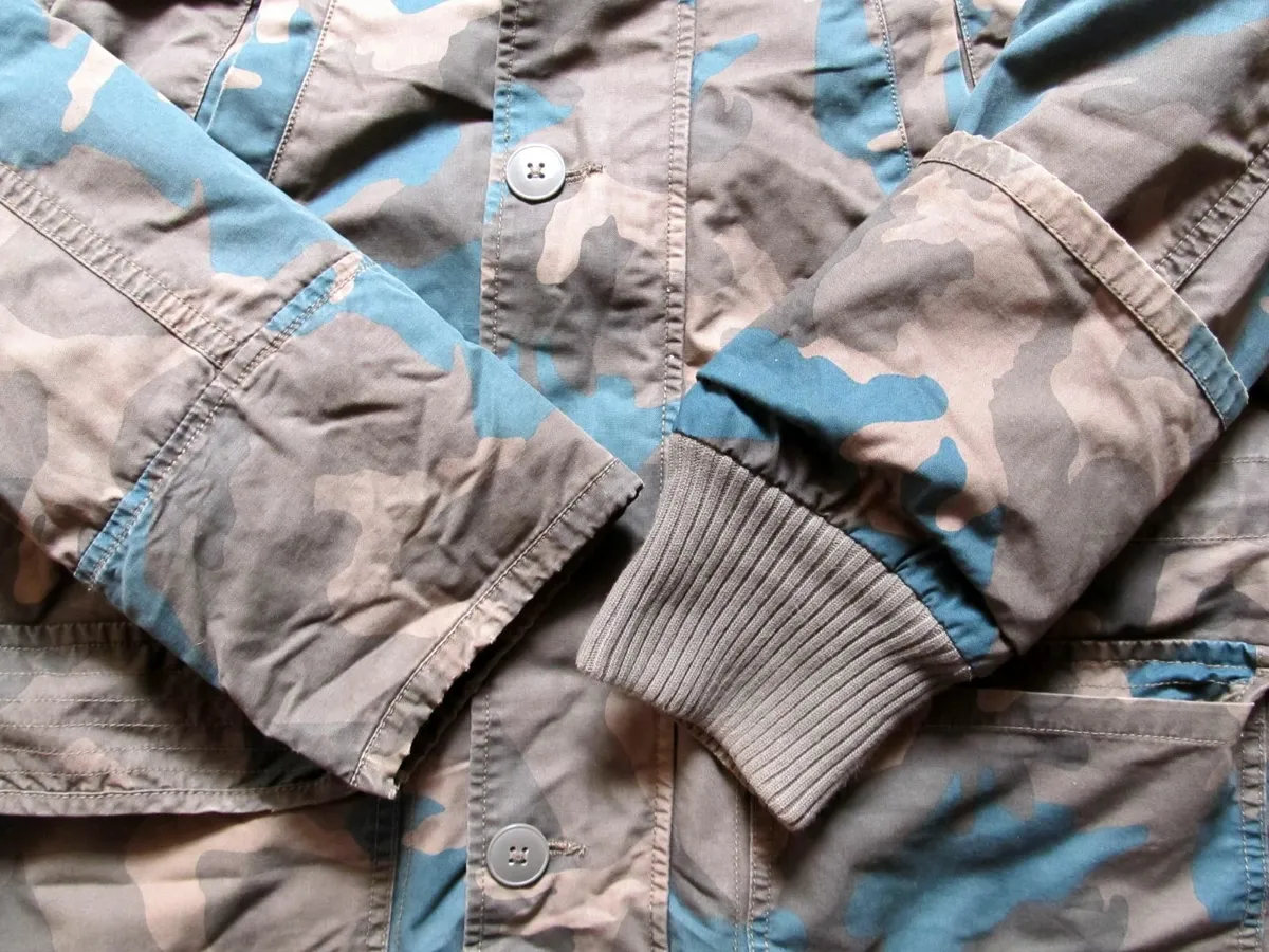 DKNY Jeans Camouflage Fishtail Parka, Size M - Image 4