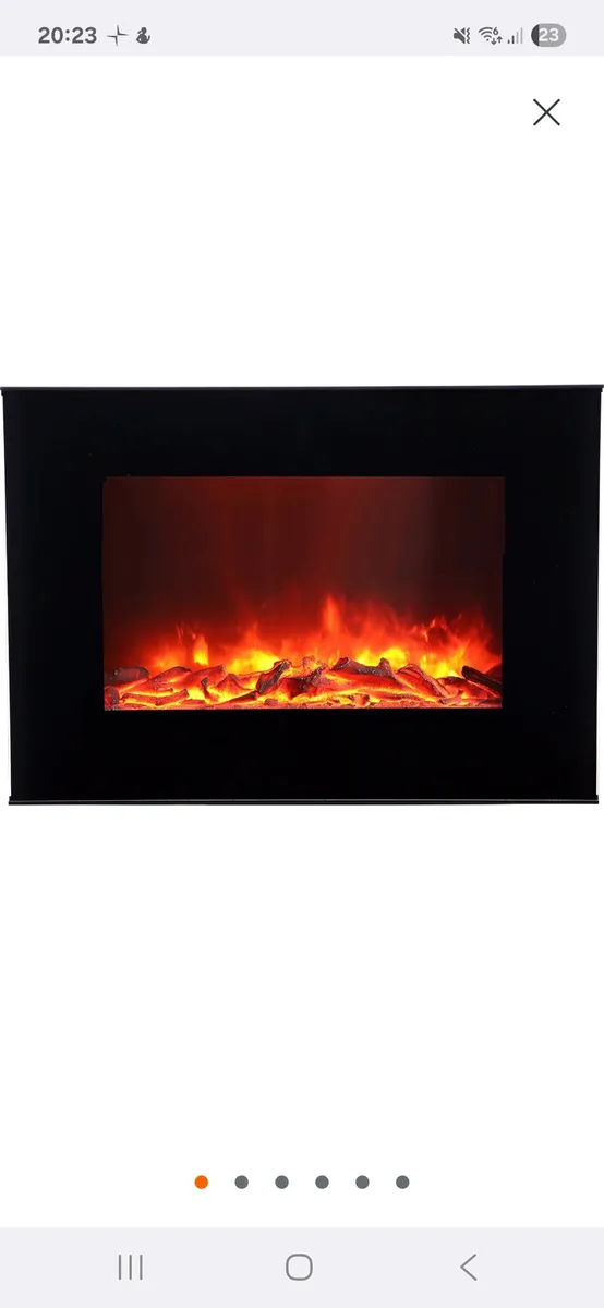 Lingga 1.9kW Black Glass Effect Electric Fire - Image 1
