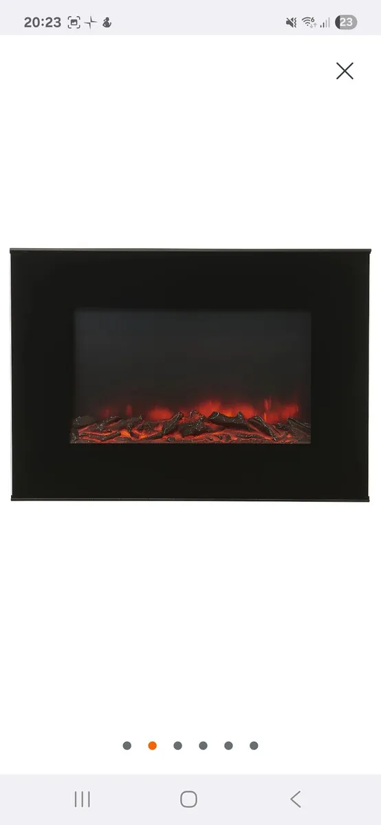 Lingga 1.9kW Black Glass Effect Electric Fire - Image 2