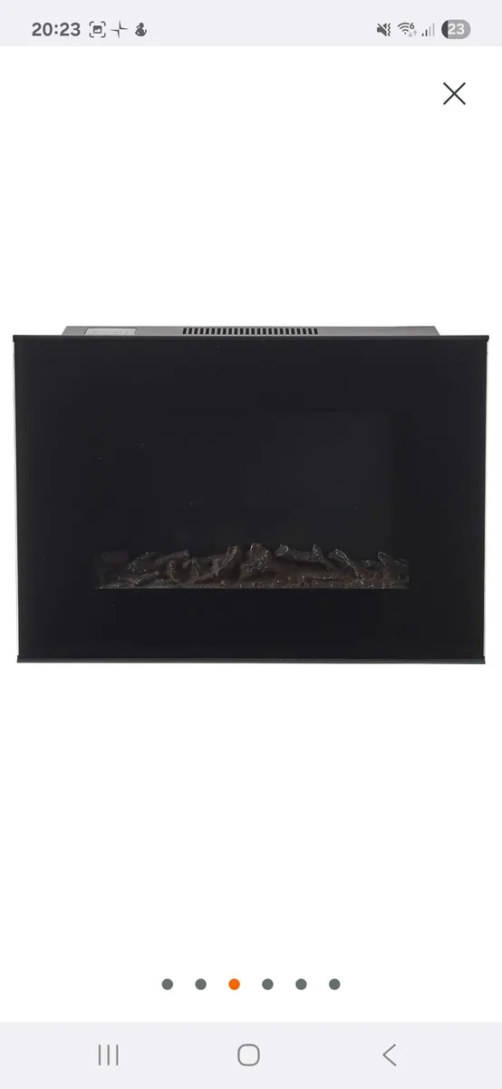 Lingga 1.9kW Black Glass Effect Electric Fire - Image 3
