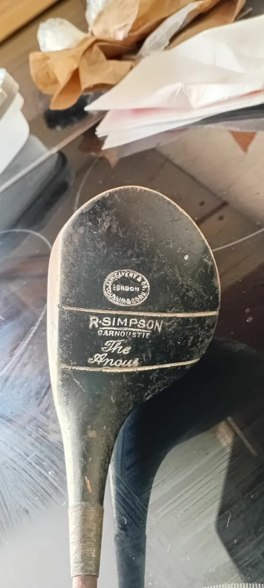 Antique R Simpson golf club plus two others. - Image 2