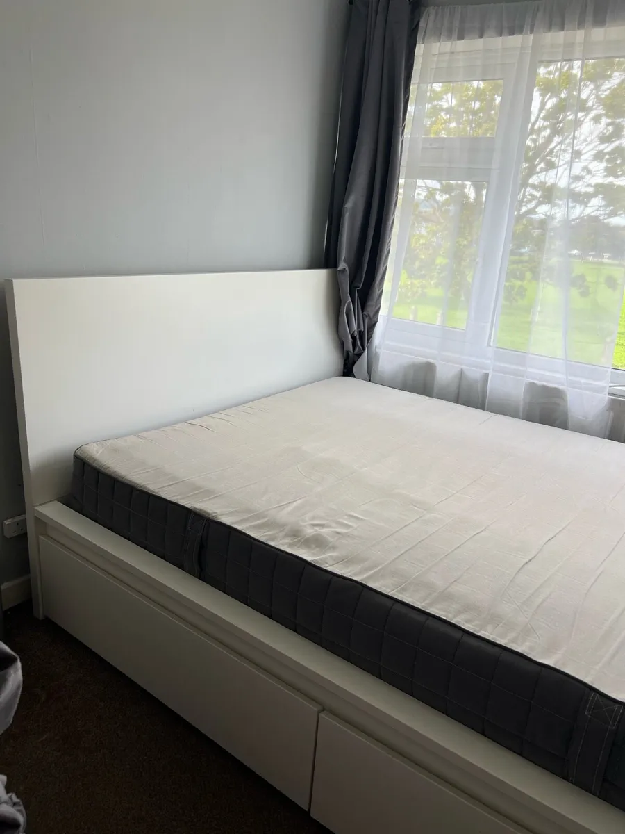 Malm double bed with mattress - Image 2