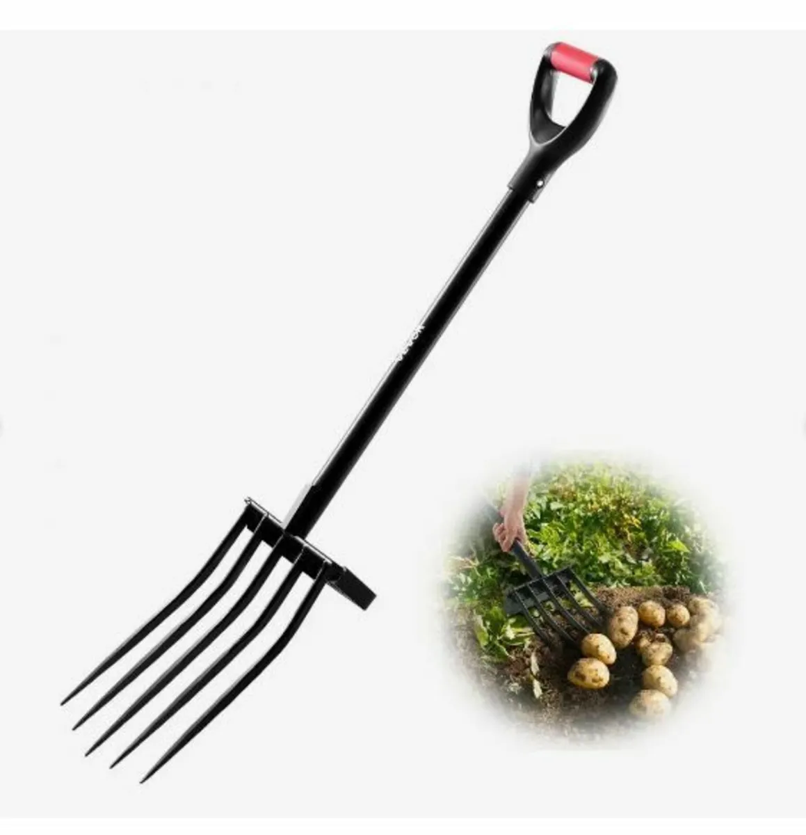 Garden Fork, 5-Tine Gardening Pitchfork - Image 1