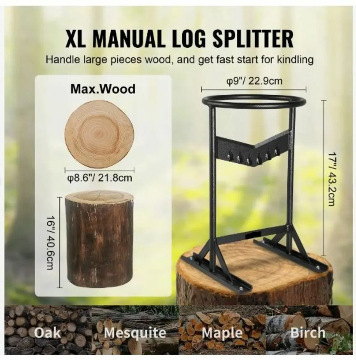 Wood Splitter, XL Log Splitter for 21.8 cm - Image 3