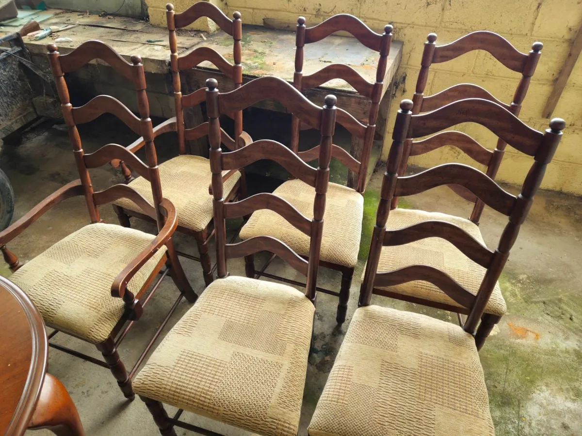 Mahogany French polished Table and Chairs - Image 2