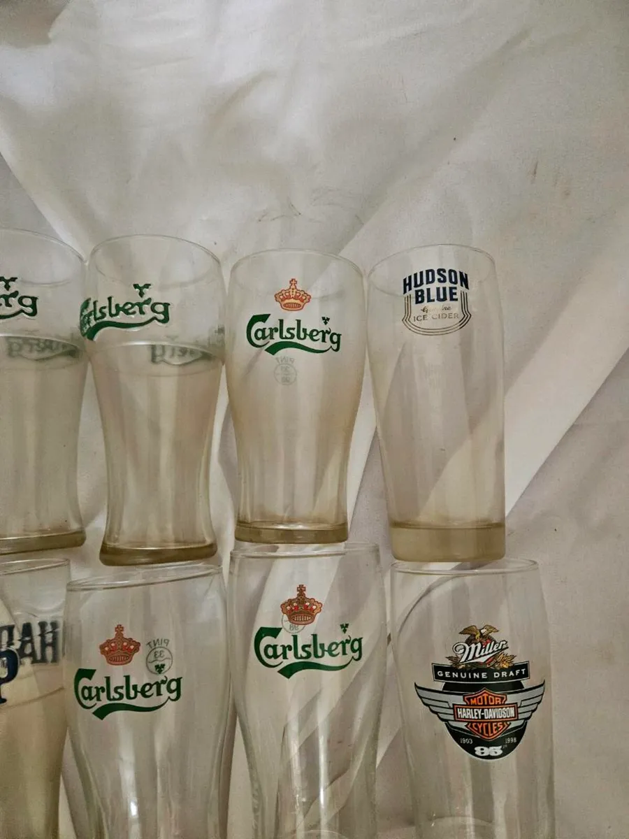 Guinness Carlsberg Miller Budweiser Pint Glasses - Image 2