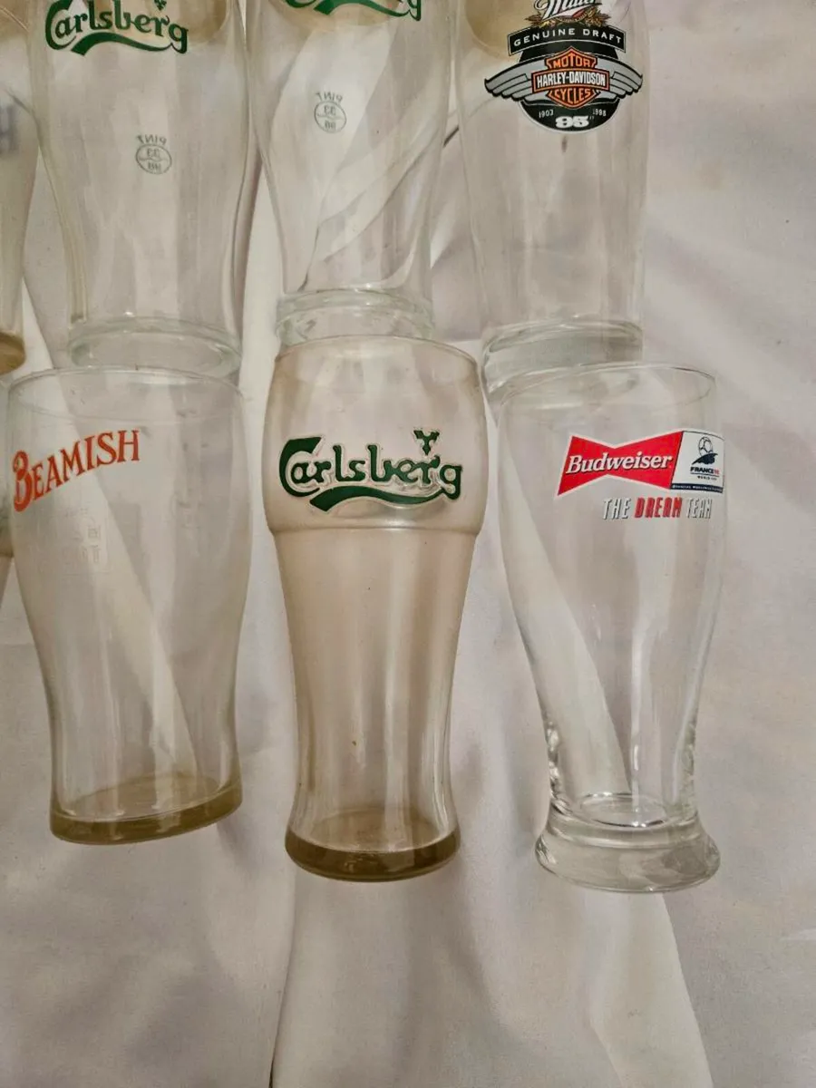 Guinness Carlsberg Miller Budweiser Pint Glasses - Image 4