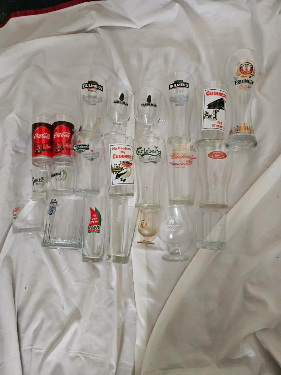 Guinness Bulmers Carlsberg Coca Cola Glasses - Image 1