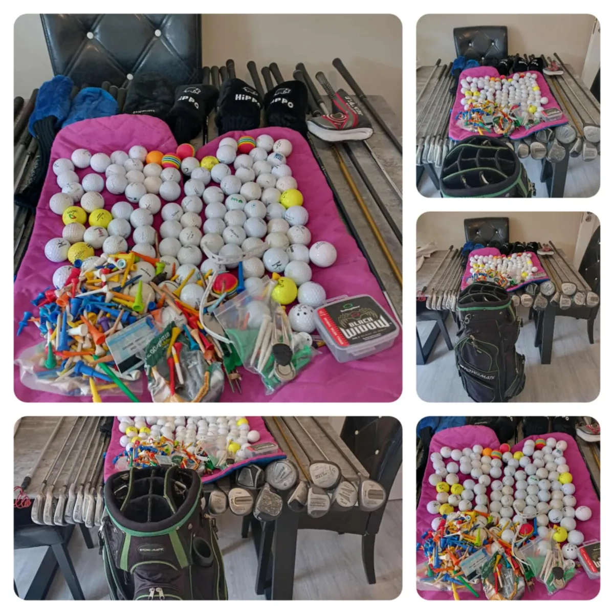 A selection of golf clubs bag and Golf balls. - Image 1