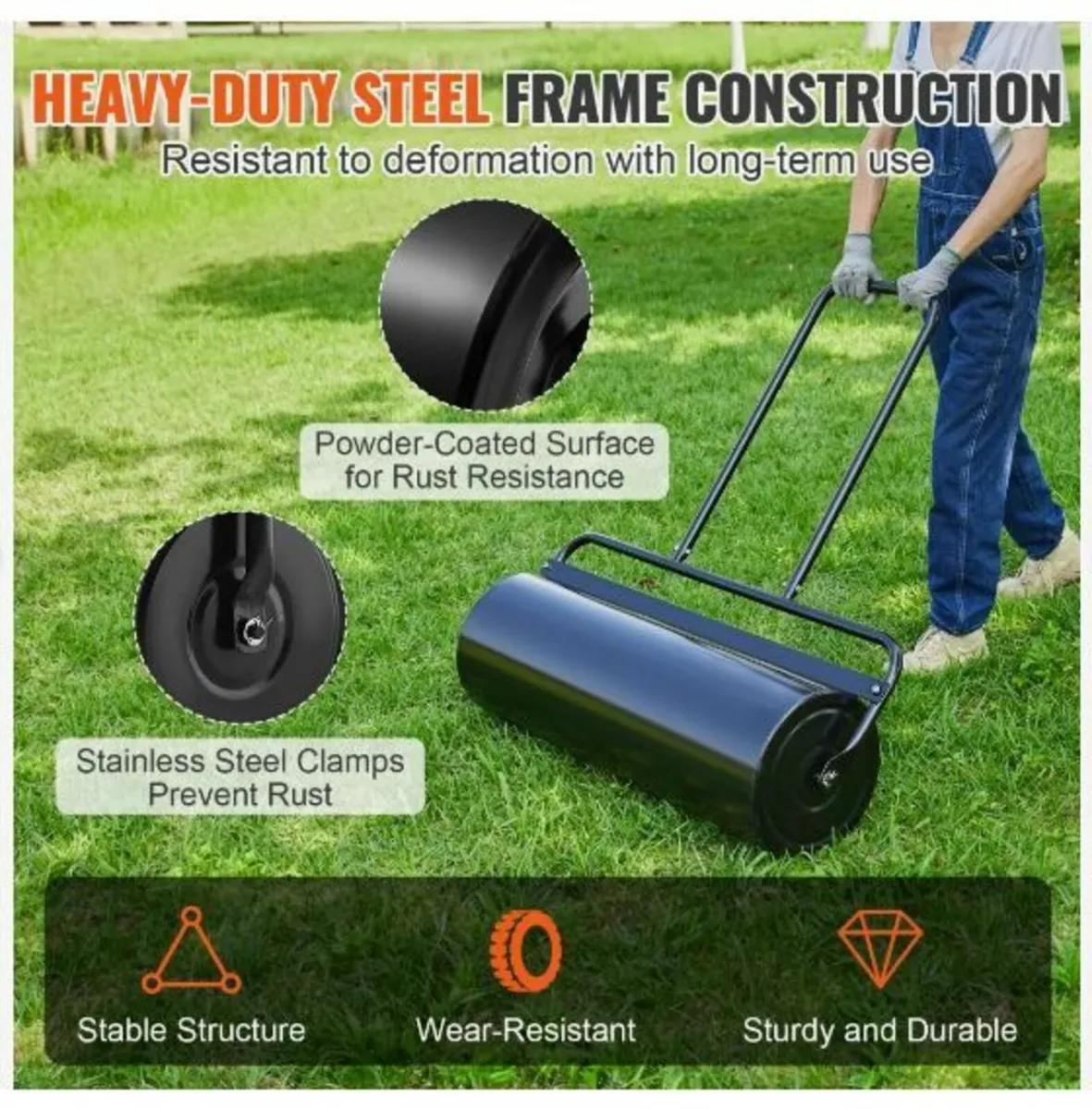 Lawn Roller, 17 Gallon Sand/Water Filled - Image 2