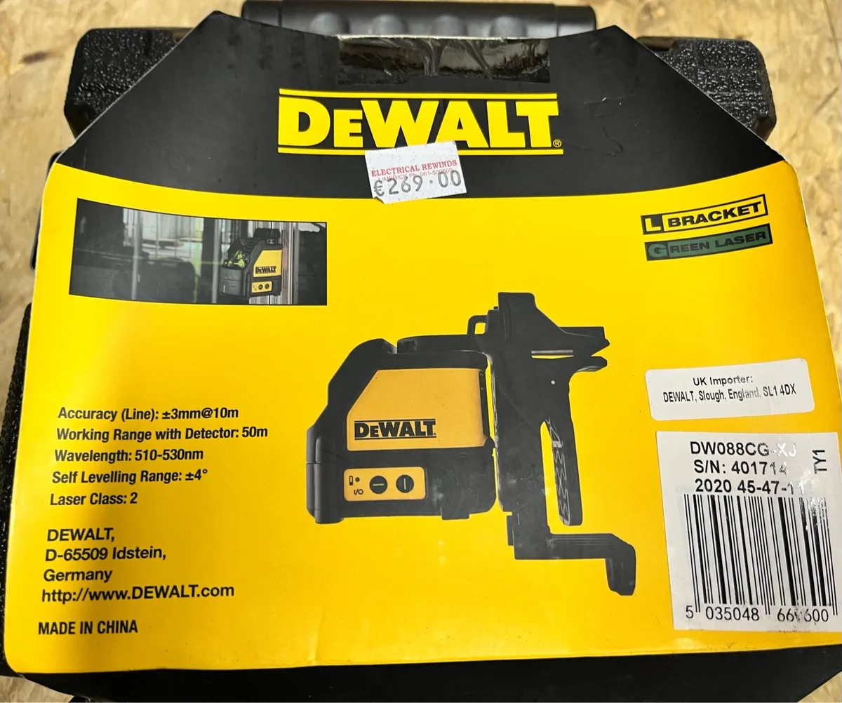 New DeWalt DW088 CG- XJ cross line laser - Image 2