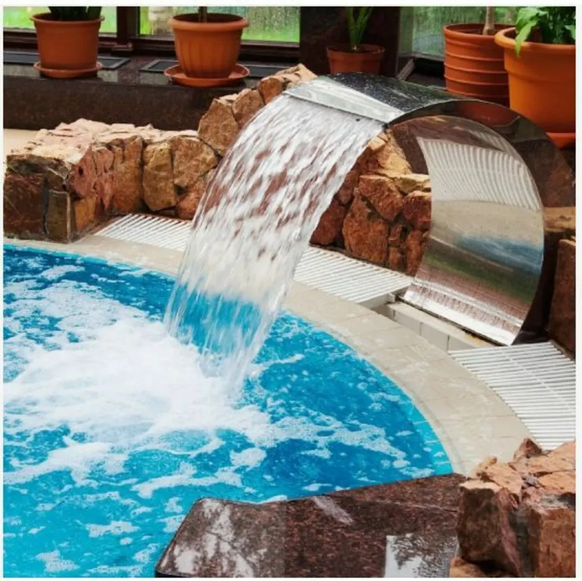 Pool Waterfall Fountain Stainless Steel - Image 2