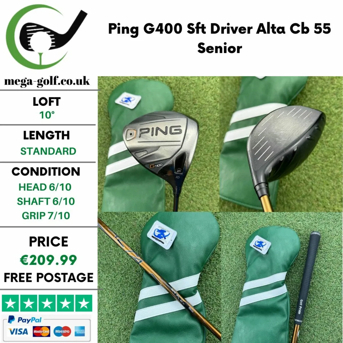 Ping G400 Sft Driver / 10° / Alta Cb 55 Senior - Image 1