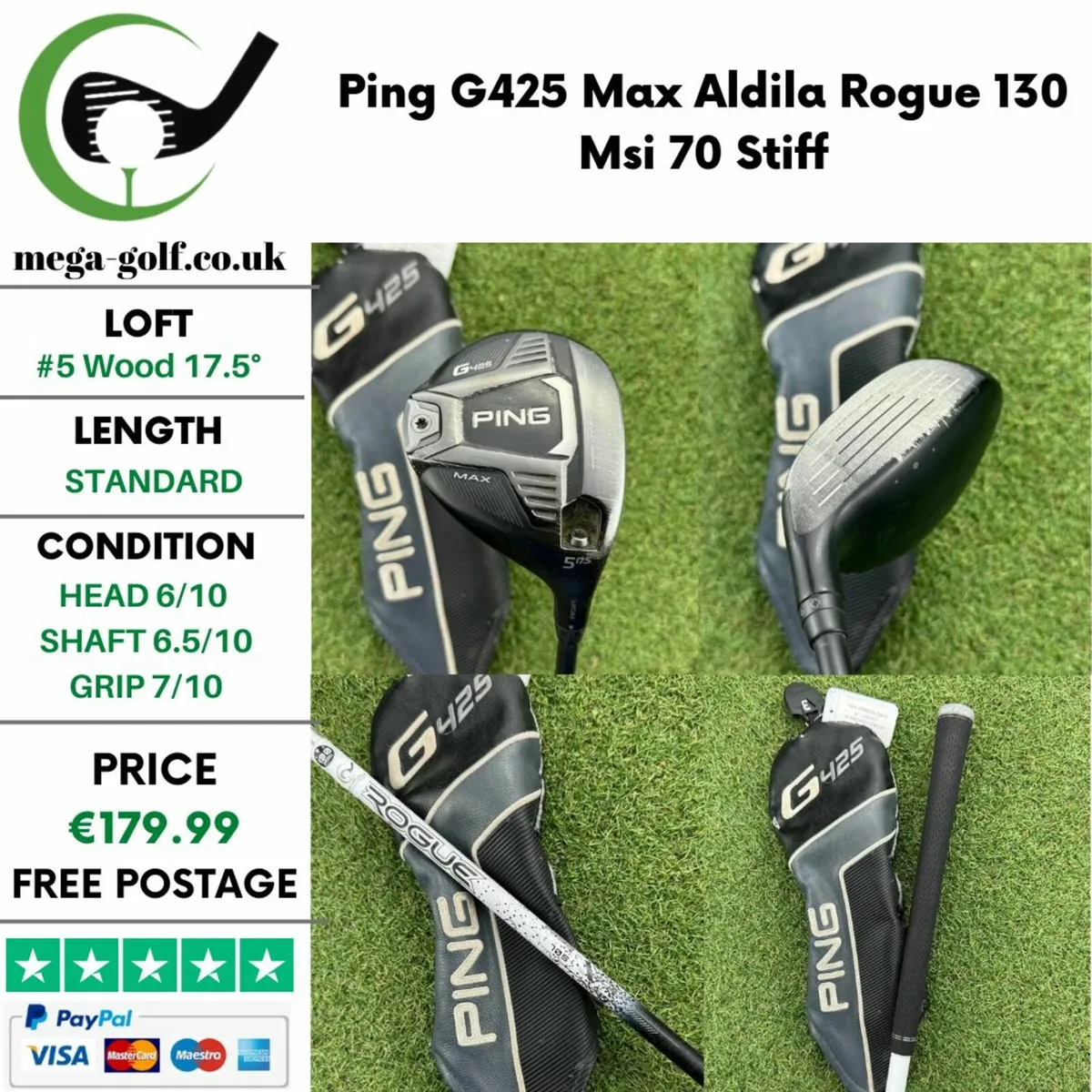 Ping G425 Max #5 Wood 17.5° / Stiff - Image 1