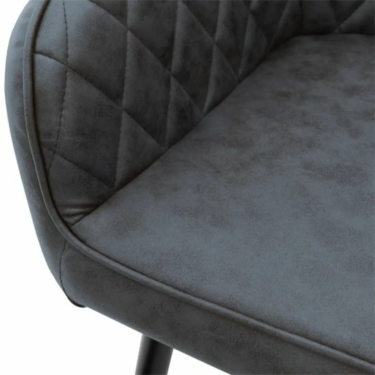 Dining chair set of 4 diamond quilting faux leathe - Image 3