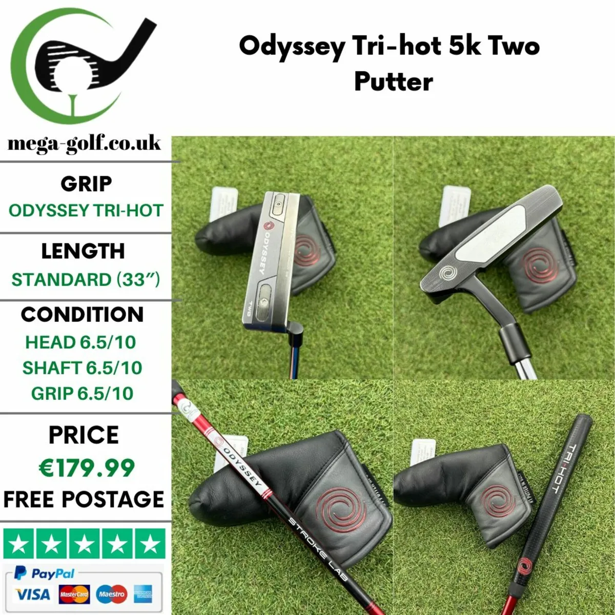 Odyssey Tri-hot 5k Two Putter / 33″ - Image 1