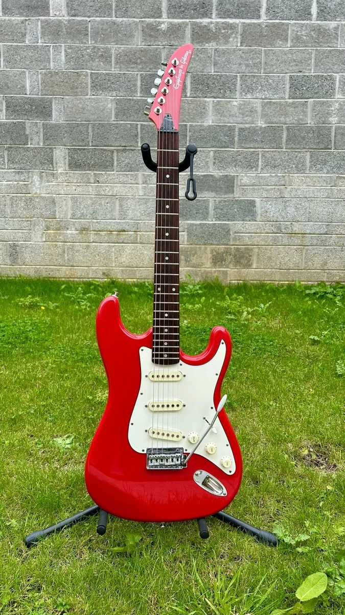 Rare 1988 Epiphone S310 Strat Style Fiesta Red - Image 1