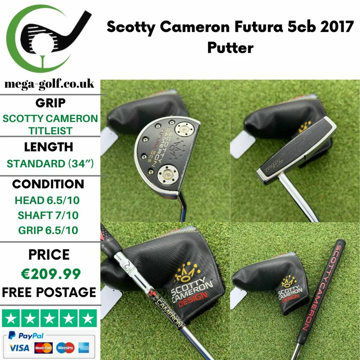 Scotty Cameron Futura 5cb 2017 Putter / 34″ - Image 1