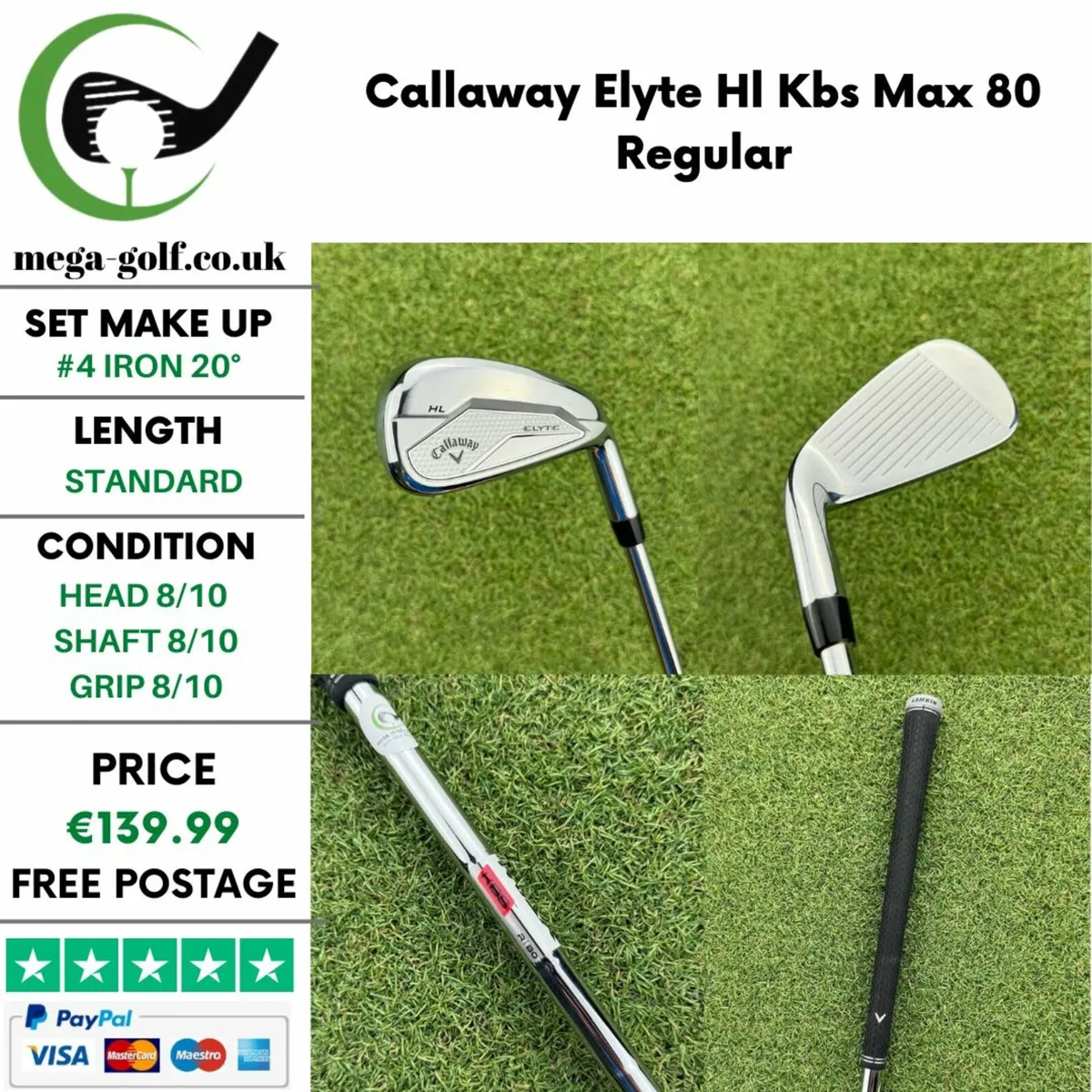 Callaway Elyte Hl #4 Iron 20º / Kbs Max 80 Regular - Image 1