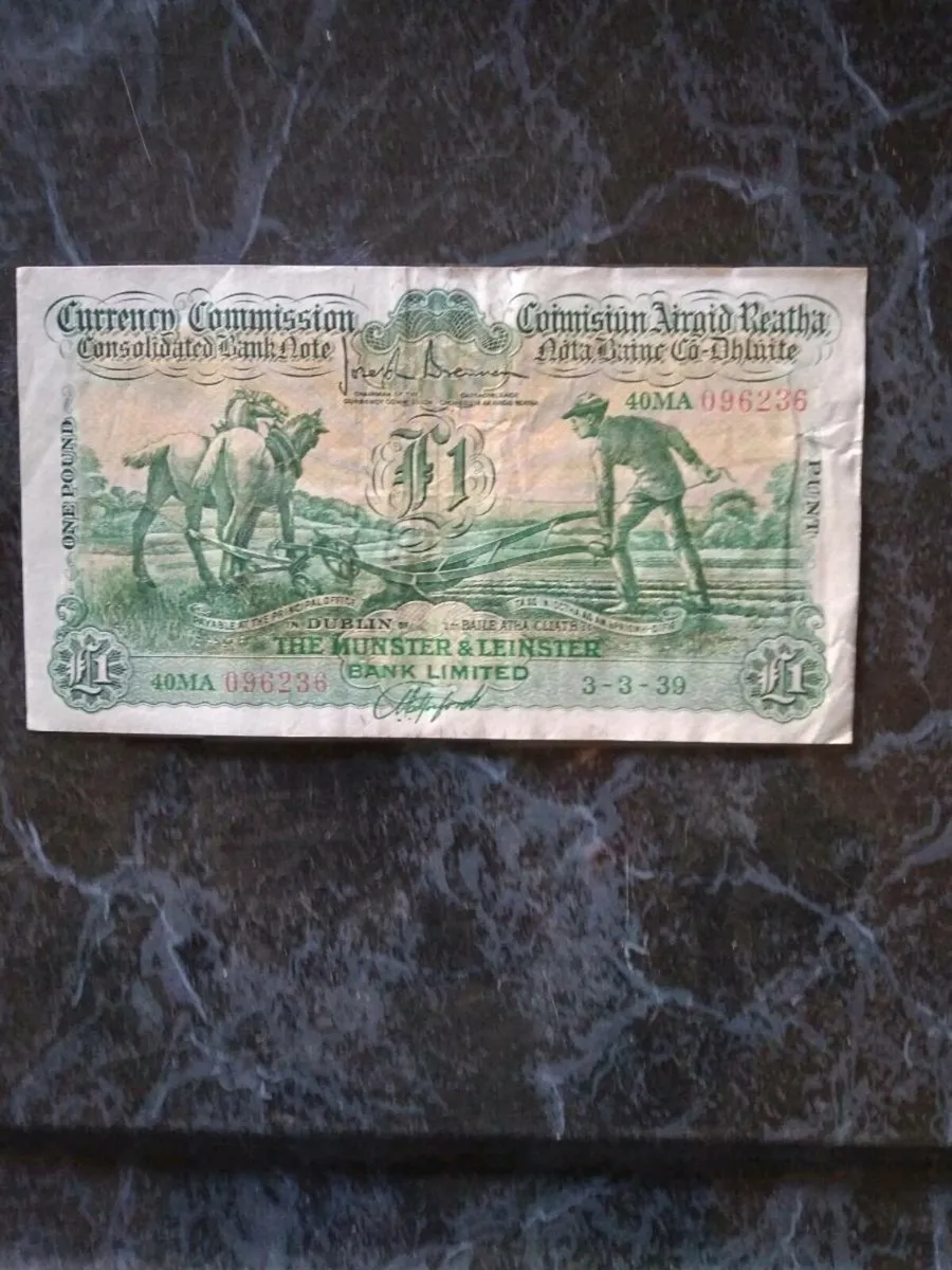 One Pound Ploughman Banknote 1939 €460 - Image 3