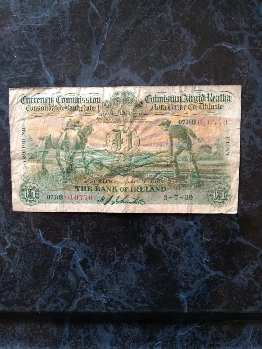 One Pound Ploughman Banknote 1939 €240 - Image 1