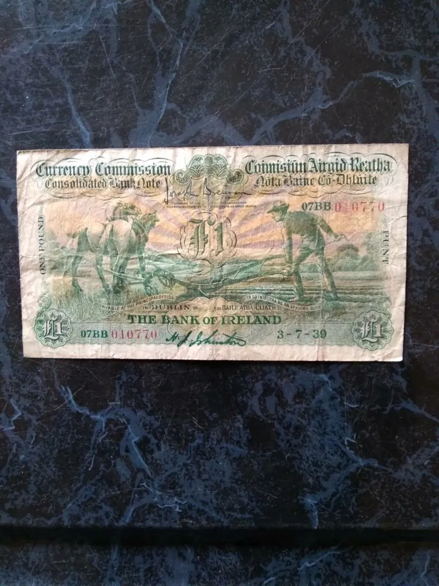 One Pound Ploughman Banknote 1939 €240 - Image 4